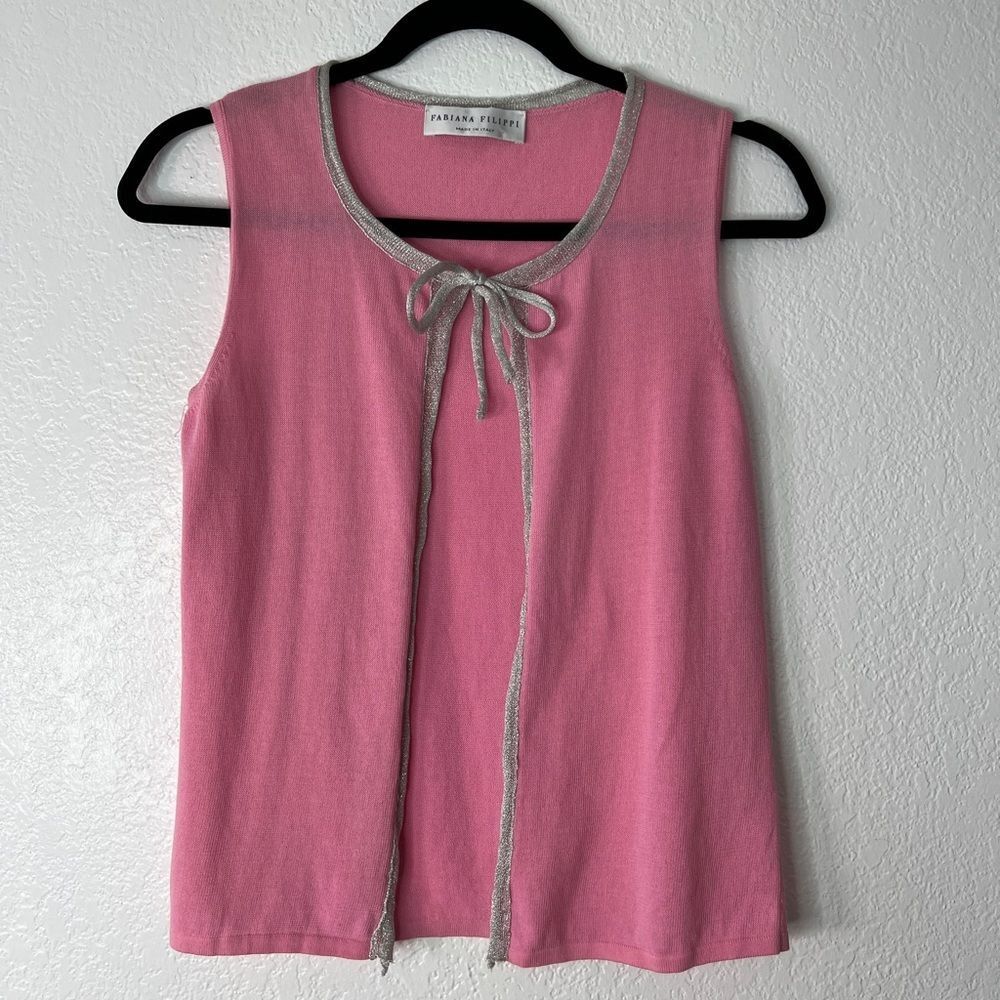 Fabiana Filippi pink knit Y2K top XS